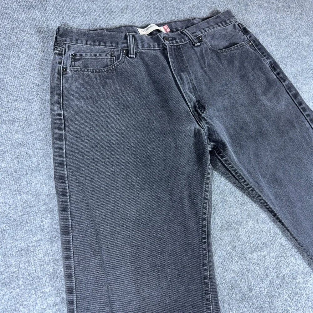 Levis 505 Regular Fit Straight Leg Jeans Mens 38x34 Faded Black Denim Pants